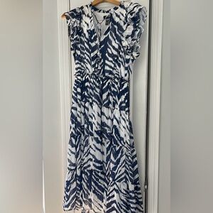 Elegant Blue and White Women's Maxi Dress. Aqua Bloomingdales brand. Worn once